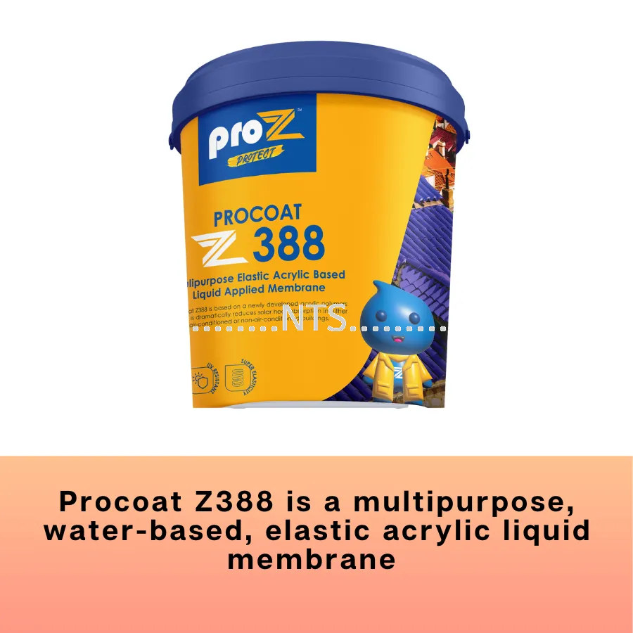 Proz Procoat Z388 Multipurpose Water-based Elastic Acrylic Liquid Membrane